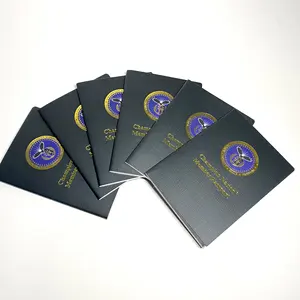 Impressão de passaporte com estampagem a quente para membros da empresa, mini livreto personalizado de alta qualidade por atacado