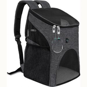 Échantillon gratuit Sac de voyage pliable personnalisé avec logo en couleur Sac à dos en polyester Sac de transport pour chien et chat avec fermeture éclair - Product Image 1