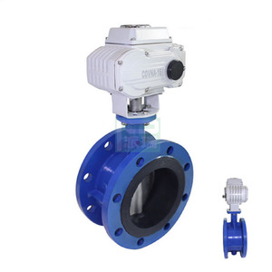 Válvula de mariposa eléctrica D971X-16Q con bridas y sellado suave para aplicaciones de agua a temperatura normal - Product Image 1