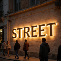 Enseigne Lumineuse Murale Personnalisée par le Fabricant, Lettrage Commercial Rétroéclairé LED, Enseigne de Lettres Lumineuses, Logo pour Entreprise Extérieure
