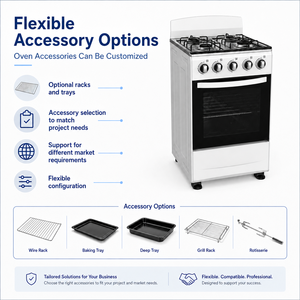 Multi-function Freestanding Gas Cooker 4 Burner Gas <strong>Hob</strong> With 55L <strong>Oven</strong> Stable <strong>Pan</strong> Support Gas Range - Product Image 6