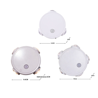 Lampu malam LED bulat dengan sensor gerak, didukung oleh baterai lithium, cocok untuk penggunaan di rumah.