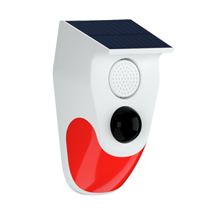 Wifi-kết nối 120dB không thấm nước không dây báo động an ninh <span class=keywords><strong>PIR</strong></span> cảm biến chuyển động Siren ánh sáng cho nhà ngoài trời năng lượng mặt trời Powered Made - Product Image 1