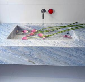 Encimeras de Mármol Azul Cristal, Cubiertas de Tocador y Mesas, Lavabo de Baño de Mármol Azul - Product Image 3