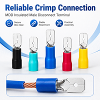 Terminal de Desconexión Macho MDD, Conector de Cable Aislado con Código de Color para Cable Eléctrico y Panel de Control