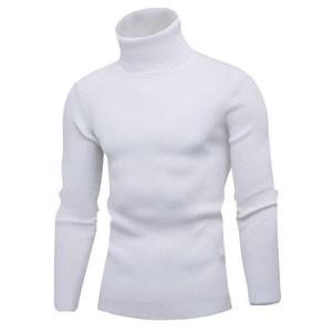 Maglione da <span class=keywords><strong>Uomo</strong></span> Lavorato a Maglia a Collo Alto a Maniche Lunghe Tinta Unita Slim Casual, Nuova Collezione Primavera Autunno, per Commercio all'Ingrosso - Product Image 3