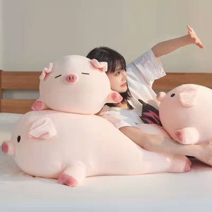 Vente en gros de jouets en peluche cochon personnalisables, oreiller cochon allongé anti-stress avec doublure en maille, pour cadeaux d'anniversaire, de festival, de campagne et de promotion - Product Image 2
