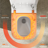 WC intelligent monobloc moderne pour femme, à capteur, en céramique, avec siphon en P intégré au sol, pour salle de bain