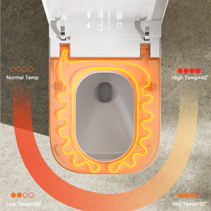 WC Intelligente Moderno da Donna con Scarico a Pavimento, Monoblocco in Ceramica Quadrato con Sensore Integrato per <span class=keywords><strong>Bagno</strong></span> - Product Image 4