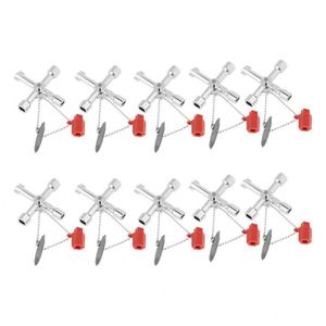 Custom Logo Universal Intersect <b>Key</b> Multifunctional 4 Way Intersect <b>Key</b> Wrenches for Electrical <b>Cupboard</b> Box Water Meter Valve - Product Image 2