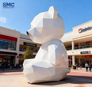 Statue de <span class=keywords><strong>sculpture</strong></span> en fibre de verre en forme d'ours abstrait géant SMC pour la décoration de paysage extérieur dans la conception de parc animalier - Product Image 6