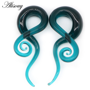 مقابس الأذن الزجاجية من Alisouy 2-Pyrex ، سدادات الأذن ، مقابس الأذن ، أقراط الغضروف المستدق اللولبي ، موسع ، مجوهرات ثقب اللحم - Product Image 3