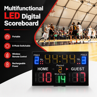 Tableau d'affichage électronique de table portable à DEL pour le basket-ball à télécommande sans fil avec horloge de tir 24s
