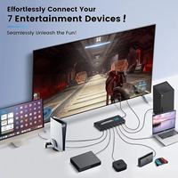 Commutateur 7 entrées 1 sortie en métal de haute qualité pour HDCP 2.0 et 2.2 avec télécommande infrarouge, commutation automatique, prend en charge 4K 60Hz