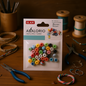 ILAN Abalorio Perline a strisce da 10 mm per la creazione di gioielli - Product Image 2