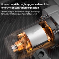 Perforateur à percussion sans fil haute performance pour béton, à vitesse variable, moteur électrique sans balais 220V, batterie au lithium