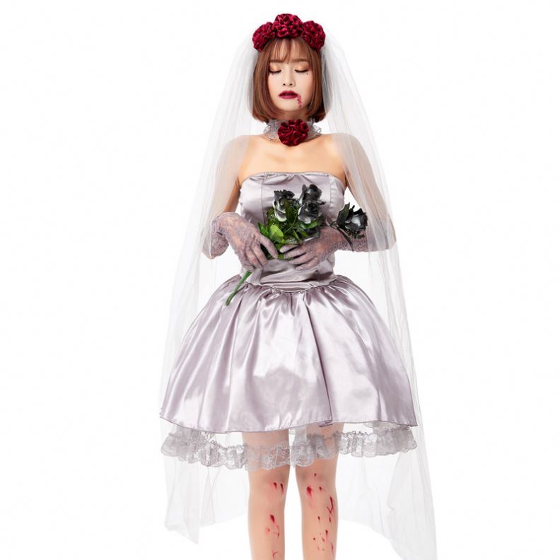 2022 New Fashion Women Sleeveless Dresses Set Halloween Vampyr Ghost Bride  Cosplay Costumes Personality Girls Dresses| Alibaba.com