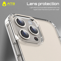 Étui de téléphone portable magnétique à chargement sans fil transparent de haute qualité ATB antichoc TPU+PC pour 16
