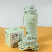 Bouteille d'Eau Pliable en Silicone de Qualité Alimentaire 600ml, Anti-Fuite, Réutilisable, pour Sports de Plein Air, Gym, Randonnée, Vente en Gros OEM