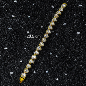 Hot Selling Alloy Rhinestone Peach Heart Splicing Chain <b>Bracelet</b> Hip Hop Style Street Men's <b>Bracelet</b> Fashion Jewelry Wholesale - Product Image 5