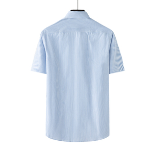 Camicie Casual da <span class=keywords><strong>Uomo</strong></span> <span class=keywords><strong>a</strong></span> Maniche Lunghe Più Popolari, <span class=keywords><strong>a</strong></span> <span class=keywords><strong>Righe</strong></span> <span class=keywords><strong>Blu</strong></span> <span class=keywords><strong>e</strong></span> Bianche, 100% Cotone Popeline Traspirante Antipiega - Product Image 2