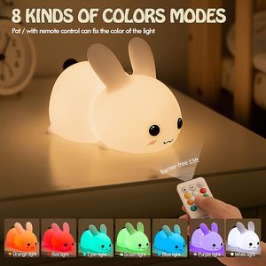 Lampe en forme de <span class=keywords><strong>lapin</strong></span> avec capteur tactile, cadeau créatif pour bébé et enfant, luminaire décoratif d'intérieur, idéal pour dormir, en silicone - Product Image 4