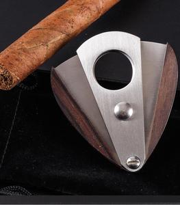 Coupe-cigares en acier inoxydable de 22 mm de diamètre pour la vente en gros |   Guillotine en bois de luxe avec incrustations, vente en gros YunAng OEM - Product Image 4