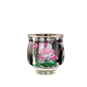 Vasos de agua de cristal para el hogar, copa de agua para purificación de agua de loto, Buda budista - Product Image 1