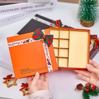 Boîte cadeau pliante de luxe pour Noël, boîte rigide carrée personnalisée pour le Nouvel An, boîte à bonbons, sushis, desserts avec doublure en carton PVC