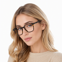 Lunettes de vue unisexes de marque JS, monture carrée noire classique de créateur, charnières à rivets, mélange d'acétate, motif personnalisé, toutes formes de visage