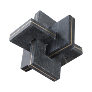 Scultura Geometrica in Marmo e Ottone a Nodo, Oggetto Decorativo Moderno in Pietra Intrecciata per Decorazione di Mensole - Product Image 5