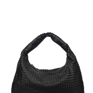 Bolso de Hombro Tejido para Mujer, Forma de Dumpling, Cierre de Cremallera, Estilo Moderno, Uso Diario, Verano 2024, Grande, Negro - Product Image 4