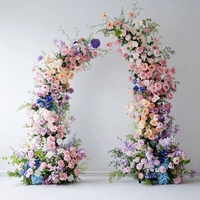 Fleurs Artificielles pour Mariage et Halloween, Composition Florale d'Arche Faite à la Main, Lavable, Rose Blanc Orange, Soie Éternelle, 40x60cm, 6-7ft