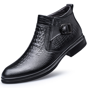 Factory Wholesale High Quality Winter Genuine Leather Shoes for <strong>Men</strong> <strong>Black</strong> <strong>Boots</strong> Ankle <strong>Boots</strong> - Product Image 1