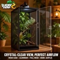 Cage verticale en maille d'aluminium avec porte entièrement en maille et ventilation en acrylique - Écologique, légère et durable pour les reptiles