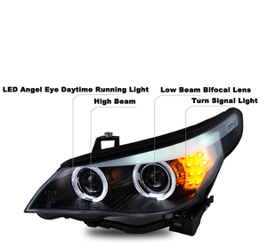 工場で変更されたヘッドライトアセンブリAFSバージョン2007-2010 <span class=keywords><strong>LED</strong></span>エンジェルアイを備えたBMWE60用の高品質ヘッドランプ - Product Image 6