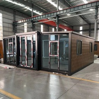 Résidence modulaire pliable en conteneur de 40 pieds, maison extensible en acier avec pièces latérales, habitation préfabriquée moderne pour location