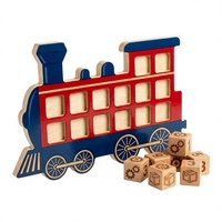 Jouets en bois Montessori personnalisés : Train, jeu de correspondance des chiffres, engrenages, cube de chargement, cartes de jeu éducatives STEM colorées pour tous les âges