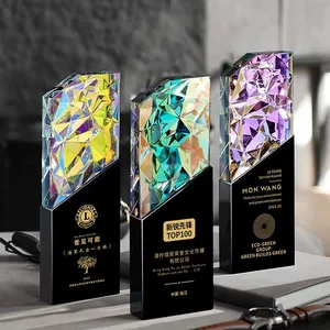 Nuevo trofeo de cristal creativo, premios anuales personalizados, medalla de competencia de personal sobresaliente, premio honorífico, asiento de jubilación