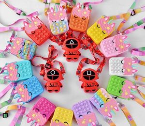<b>Fidget</b> Toys Push Pop Purse Shoulder Lovely Silicone Unicorn Crossbody Bag for Kids - Product Image 3