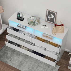 Factory Cheap Led High Glossy Black 6 <strong>Drawer</strong> <strong>Tall</strong> Chest <strong>of</strong> <strong>Drawers</strong> <strong>of</strong> Bedroom - Product Image 3