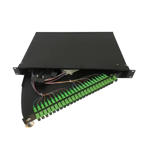 ODF Rack Mount 24-Port Fiber Optic Pigtail Drawer-Type SC/APC FTTH Terminal Box Patch Panel