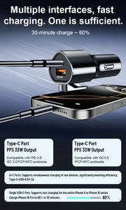 Cargador de Coche Eléctrico USB-C de 51W con Carga Rápida PD 3.0/PPS33W QC18W, <span class=keywords><strong>Cortador</strong></span> de Cinturón de Seguridad Integrado y Encendedor para Portátil - Product Image 5
