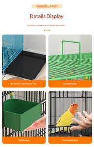 屋内外兼用、繁殖鳥用、折りたたみ式スチールワイヤー製吊り下げ式鳥かご（卸売） - Product Image 4