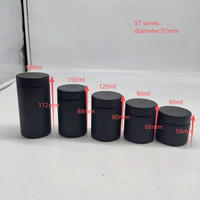 Pot en verre noir mat résistant aux enfants avec couvercle à vis en plastique noir, personnalisable en couleur, 60 ml, 90 ml, 120 ml, 150 ml, 180 ml, pour emballage de fleurs