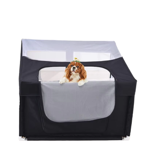 Alta prospettiva Pet <span class=keywords><strong>Dog</strong></span> tenda gioco recinzione maglia traspirante grande porta comoda sicura cerniera pieghevole tra cui box per bambini - Product Image 5