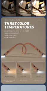 Xách tay <span class=keywords><strong>LED</strong></span> đọc ánh sáng cổ dây đeo có thể sạc lại ánh sáng ban đêm cho đầu giường đọc sách thể thao ngoài trời bảo vệ mắt DC cung cấp điện - Product Image 5