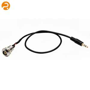 Kabel Rakitan Jack Audio 3.5mm M12 3-Pin Panel Mount Kustom, Konektor Adaptor Berlapis Emas, Konduktor Aluminium, Isolasi PVC - Product Image 2