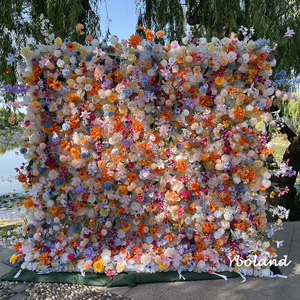 A-989 Sfondo Floreale in Seta a Basso Prezzo per Matrimoni e Baby Shower, Decorazione Artificiale con <span class=keywords><strong>Rose</strong></span> Bianche e Rosa - Product Image 5