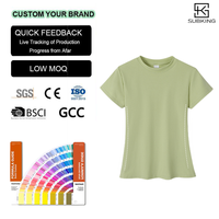 T-shirt ajusté pour femme 230 GSM de haute qualité, doux et élastique, avec impression sérigraphique personnalisée, effet amincissant à la taille